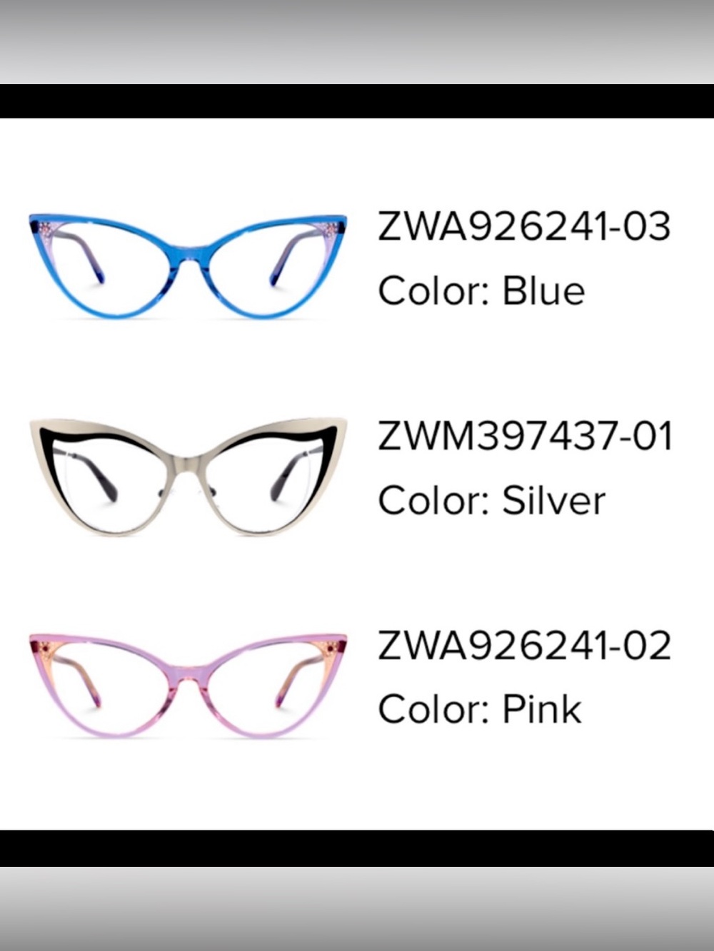 Fashion glasses. 3 pair. Brand ( Zeelool )
